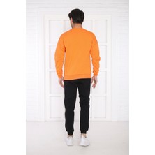 Escetic Oranj Erkek 3 Iplik Şardonlu Nefes Alan Slimfit Sweat Spor Eşofman Takımı 3079
