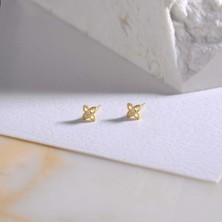 goldkupe 14 Ayar Altın Minik Taşlı Küpe 0,72 gr