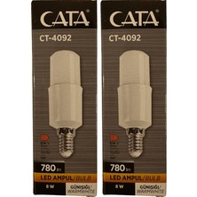 Cata CT-4092 8W 3200K (Günışığı) E14 Duylu LED Ampul (2 Adet)