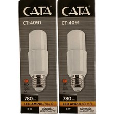 Cata CT-4091 8W 3200K (Günışığı) E27 Duylu LED Ampul (2 Adet)