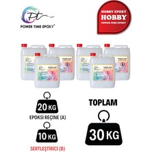 Power Time Epoxy 30 kg Power Time Epoxy Hobby Epoxy/ Şeffaf Epoksi Reçine Ince Döküm Hobi Epoksi