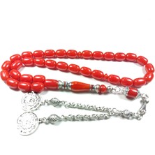 İskeçe Tesbih Gümüş Kaplama Püsküllü 925 Ayar Gümüş Nakkaş Imame Katalin Sertifikalı 3931