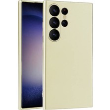 Gpack Samsung Galaxy S24 Ultra Kılıf Lüx Renkli Premier Kamera Korumalı Mat Silikon Gold
