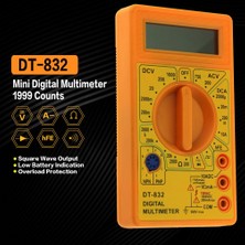DT-832 Mini Dijital Multimetre Ac/dc Volt Amp Ohm Diyot Hfe Süreklilik Test Cihazı (Yurt Dışından)