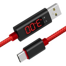 LED Ekran Gerilim Akım USB Kablolu Telefon Şarj Kablosu (Yurt Dışından)