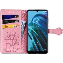 Bdt Shop Tcl 30XE 5g Kısa Kayış Karikatür Hayvanlar Için Deri Darbeye Telefon Kılıfı (Yurt Dışından)