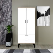 Kalender Dekor Kamila-1 Gardırop, 2 Kapaklı, 2 Çekmeceli SLV02