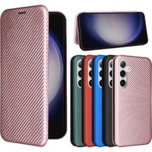 Bdt Shop Samsung Galaxy S24 Kart Ekleme Deri Folio Flip Case Fiber Için Telefon Kılıfı (Yurt Dışından)