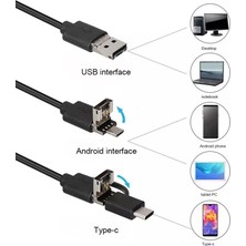 Jelang 3'ü 1 Arada Type-C Hd Endoskop Suya Dayanıklı USB 3.9mm 1m Kamera Yükseltme Kiti (Yurt Dışından)