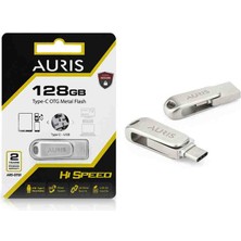 Kodak Auris 128Gb.Type-C ve USB 3.0 USB Flash Bellek Otg Çift Girişli Metal Sağlam Orjinal