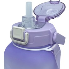 Vagonlife VGN2275-T Mor 1100ML Çocuk Pipetli/pipetsiz Kullanım Su Matarası -Askılı- -Çıkartma Hediyeli