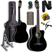 Midex MGX-100BK-ST Üst Seviye Klasik Gitar 4/4 Sap Ayarlı (Çanta Stand Tuner Capo Askı Metod Pena)