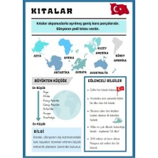 Enine Boyuna Eğitim Kıtaları ve Okyanusları Öğreten Yaz-Sil Kitabı