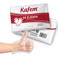 Kafem Pe Tek Kullanımlık Şeffaf Eldiven 100 Lü x 100 Paket (Koli)