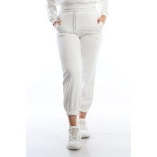 Polo State Kadın 3 Iplik Şardonlu Paça Lastikli Eşofman Altı Ekru