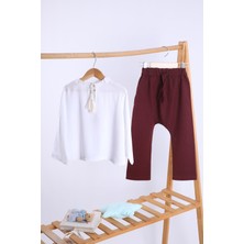 Babyhola Pamuk Bluz Keten Pantolon Kız Çocuk Salaş Takım 1112