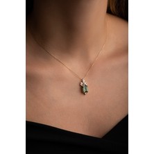 So CHIC Created Tourmaline Taşlı Clarit Serisi 14 Ayar Sarı Altın Kolye
