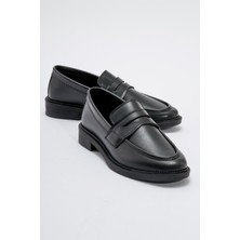 Ccway Kaydırmaz Kadın Loafer Ayakkabı SİYAH CİLT