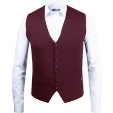 Çizgi Triko Erkek Düğmeli Spor / Klasik Triko Örme Kolsuz Yelek