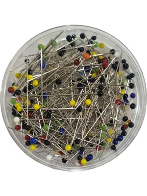 Erdoğan Hobi Toplu Iğne Cam Başlı Toplu Iğne Renkli Toplu Iğne Eşarp Iğne Şal Iğne Takı Iğnesi 200 Adet