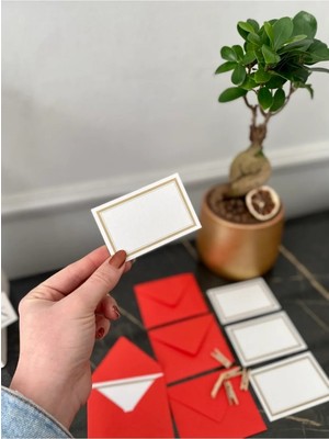 Emtory Home 20 Adet Mandallı Kırmızı Zarflı Not Kartı Seti Kartı Tebrik Kartı 9 x 7 8 5 x 6