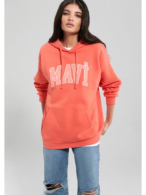 Mavi Logo Baskılı Kapüşonlu Turuncu Sweatshirt1600361-71107