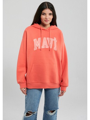 Mavi Logo Baskılı Kapüşonlu Turuncu Sweatshirt1600361-71107