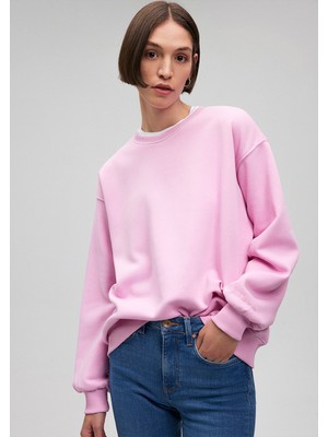 Mavi Bisiklet Yaka Pembe Basic Sweatshirt