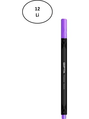 Gıpta Fineliner Kalem 0,4 mm Karton Kutu Üçgen Lila 12'li