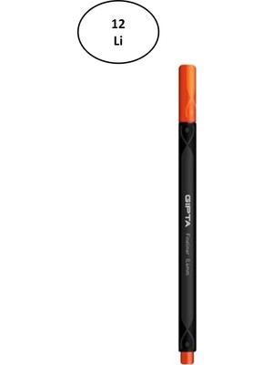 Gıpta Fineliner Kalem 0,4 mm Karton Kutu Üçgen Portakal 12'li
