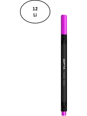 Gıpta Fineliner Kalem 0,4 mm Karton Kutu Üçgen Koyu Pembe 12'li