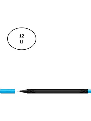 Gıpta Fineliner Kalem 0,4 mm Karton Kutu Üçgen Açık Mavi 12'li