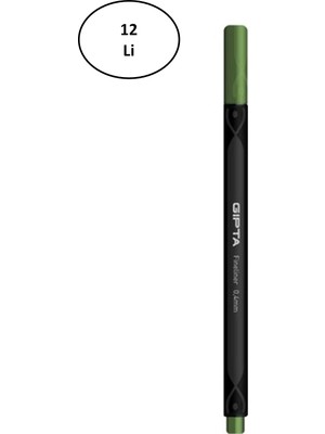 Gıpta Thick 0.4 mm Fineliner Çam Yeşili Kalem 12'li