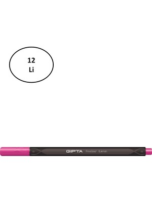 Gıpta Fineliner Keçe Uç Kalem 0,4 mm Üçgen Pembe 12'li