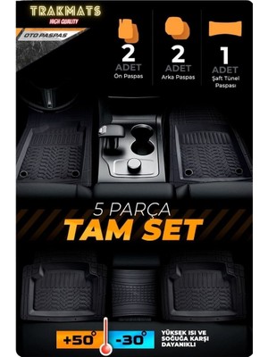 Trakmats Hyundai I10 2014 4d Universal Su Geçirmez Oto Halı Ada Siyah