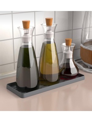 YDGR Gri Silikon Sabunluk Organizer , Sabunluk Altlığı , Sıvı Sabun Standı 26X10 cm