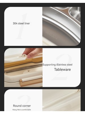 Haiwen 304 Gıda Sınıfı Paslanmaz Çelik Öğle Yemeği Kutusu, Yalıtımlı Öğle Yemeği Kutusu, Öğle Yemeği Kutusu, Mikrodalga Fırın Kasası, Yerleşik Sofra Takımı (Yurt Dışından)
