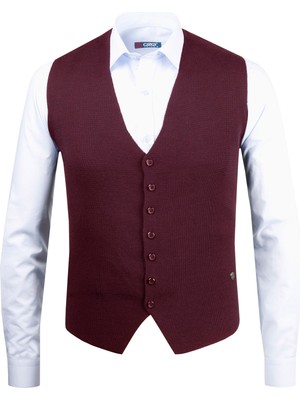 Çizgi Triko Erkek Düğmeli Spor / Klasik Triko Örme Kolsuz Yelek