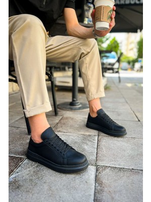 Chekich CH979 Santoni Crt Spor Erkek Ayakkabı Sıyah