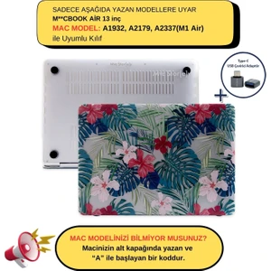 Macbook Air M1 Kılıf 13inç A1932 A2179 A2337 ile Uyumlu Flower01NL