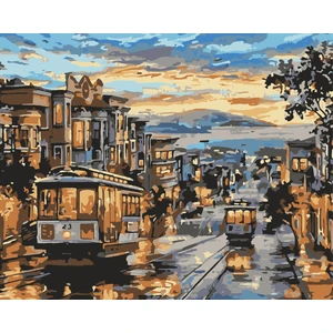 Lamba Cini Sayılarla Boyama Kasnaklı Tablo Seti Fırça Boya Dahil 40X50 Tramvay1