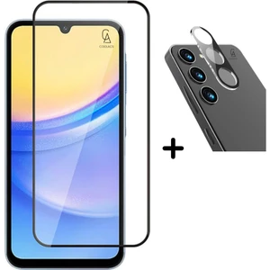 Samsung Galaxy A15 5D Ekranı Tam Kaplayan Cam Ekran Koruyucu +3D Cam Kamera Lens Koruyucu