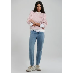 Mavi Logo Baskılı Kırmızı Çizgili Sweatshirt 1S10100-86680