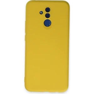 Huawei Mate 20 Lite Kılıf Nano Içi Kadife  Silikon - Sarı 300099