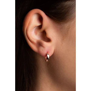 Begüm Silverr Halka Küpe Rose Altın Kaplama Kadın Gümüş Küpe 925 Ayar