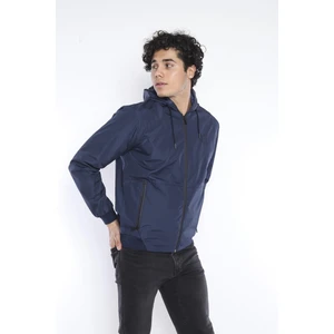 Erkek Spor Lacivert Slimfit Kapşonlu İnce Yağmurluk / Rüzgarlık - 6722