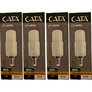 CT-4092 8W 6400K (Beyaz Işık) E14 Duylu LED Ampul (4 Adet)