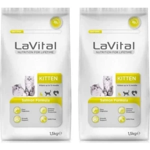La Vital  Somon Balıklı Yavru Kedi Maması 1 5 Kg 2 Adet