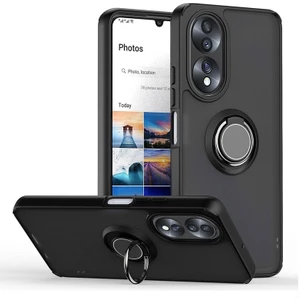 Huawei Honor 70 Kılıf Montreal Yüzüklü Mıknatıslı Kamera Korumalı Silikon Siyah