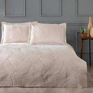 Leaf Çift Kişilik Yatak Örtüsü Seti Taş